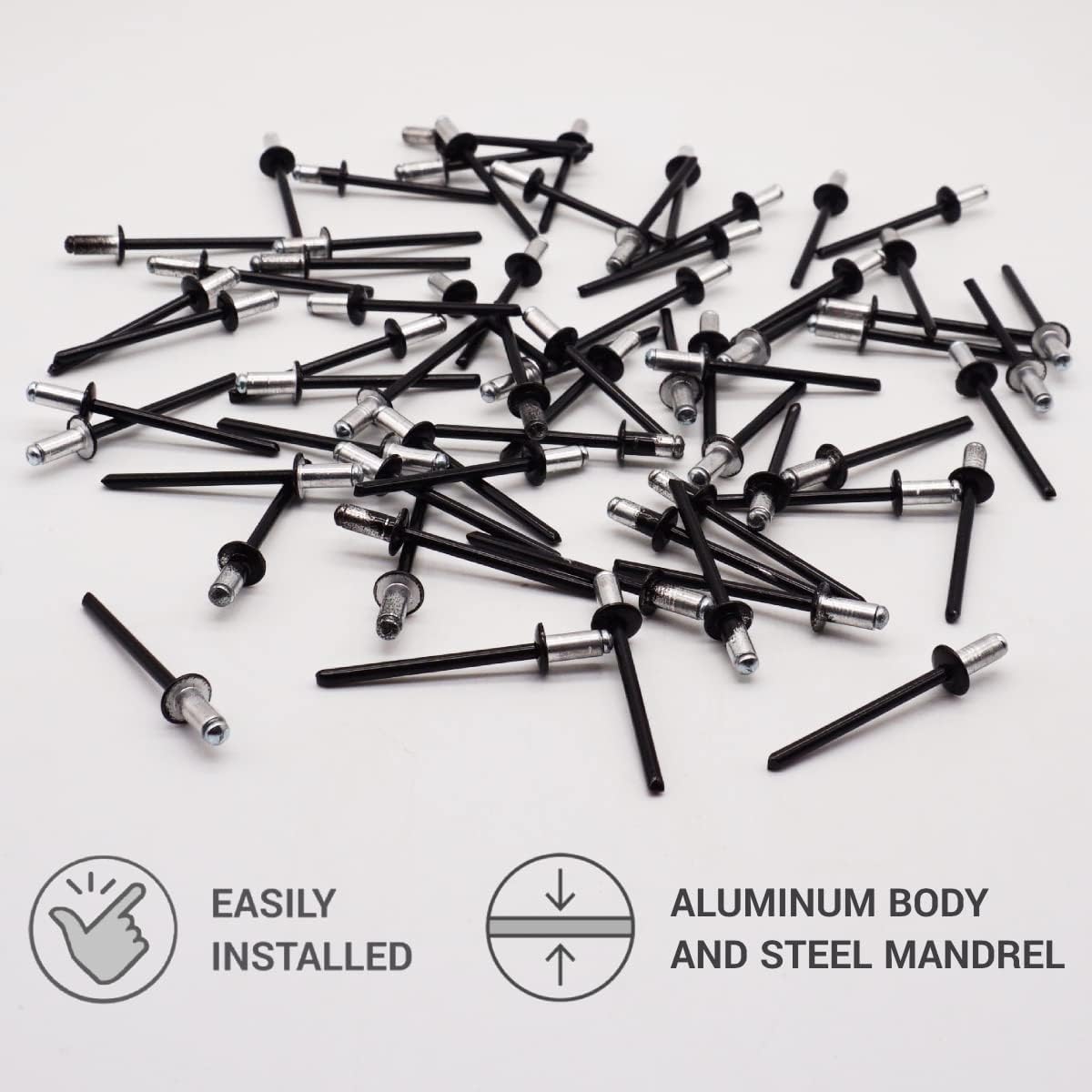 (Pack of 100 pcs) Painted Blind Rivets 4.0 x 8 mm, Dome Head, DIN 7337