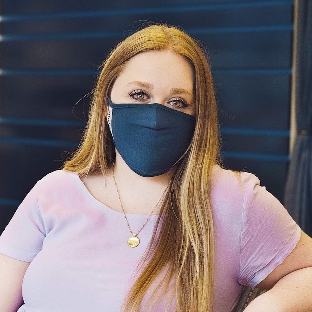 Safe+Mate x Case-Mate - Cloth Face Mask (51 Pack) Washable & Reusable - Adult L/XL - Cotton - Includes Filters - Black/Navy/Gray