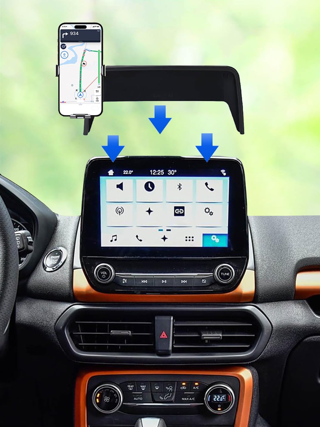 Martoffes™ Screen Phone Holder Made for Ford EcoSport 2018 to 2022 (8.0-INCH Touchscreen Display) Dashboard Screen Cell Phone Dash Mount Accessories