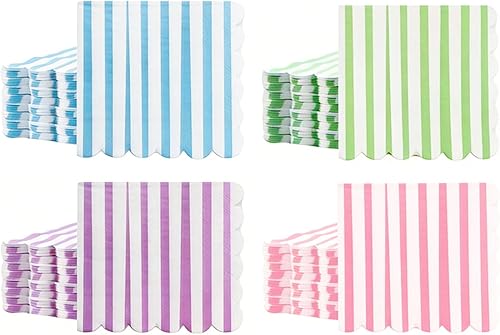Miniatura 9 de Servilletas de cóctel arcoíris pastel, 100 unidades, papel suave en forma de abanico, 2 capas, 5 x 5 pulgadas, para boda, fiesta de cumpleaños,