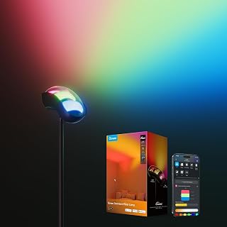 Govee Torchiere Lampara de Pie LED, RGBWWIC Lámpara con Control 3-Zonas, Compatible con Matter Alexa, 77 Escenas & Sinc Musical, 170 cm Lampara Negro para Sala de Estar, Dormitorio e Techo
