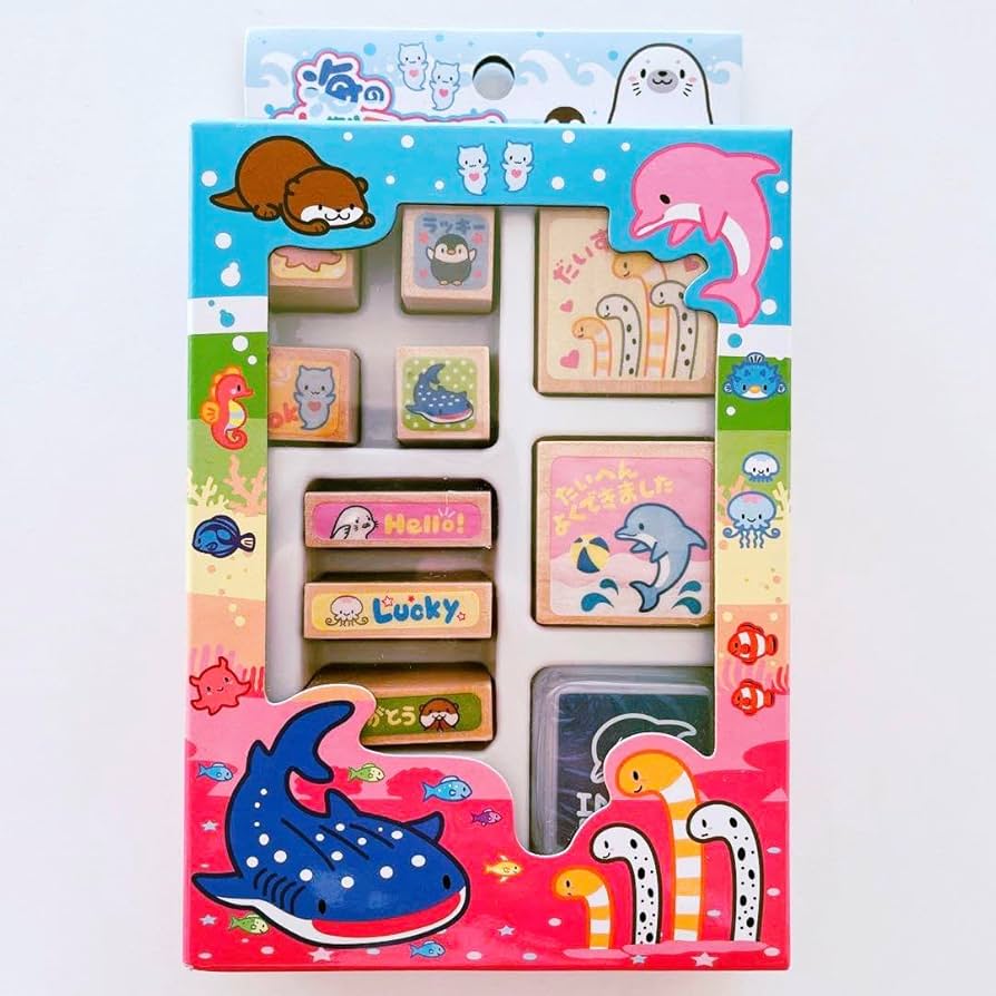 Amazon.co.jp: 海 木製 スタンプ 水族館 A6611 : おもちゃ