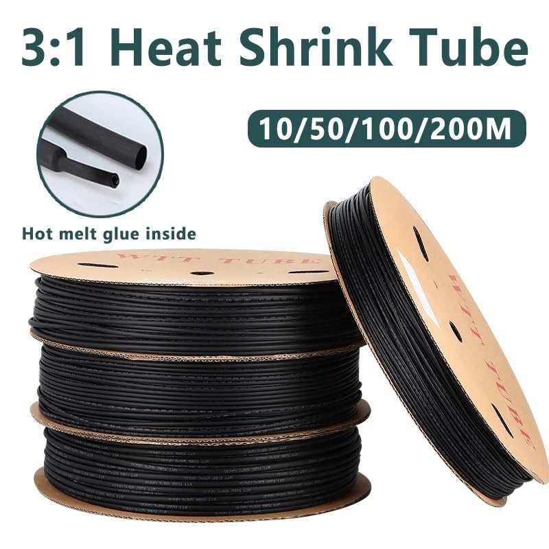 Gaine Thermorétractable 3:1 Polyoléfine Noire 2.4-25.4mm