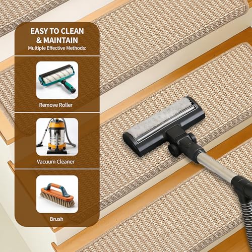Bullnose Carpet Stair Treads, 7-Piece Set Stair Treads for Wooden Steps by JINANJUNGU - Used condition - Image 7