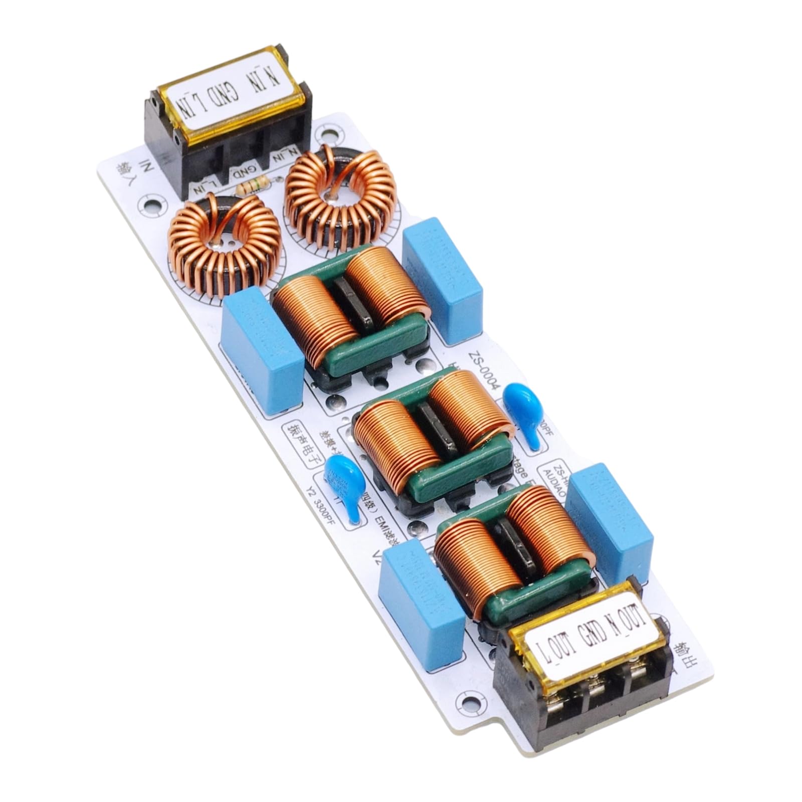 APGLSXY Mode Electromagnetic Interference Filter 4 Stage Suppression AC110-250V Enhances Device Stability Headphone Amplifiers Noise Filter