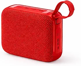Caixa de Som Portátil Bluetooth Mini - Som Limpo e Potente(20W) Conexão sem Fio, Entrada USB, TWS Compacta e Ideal para Casa, Quarto e Viagens (Vermelho)