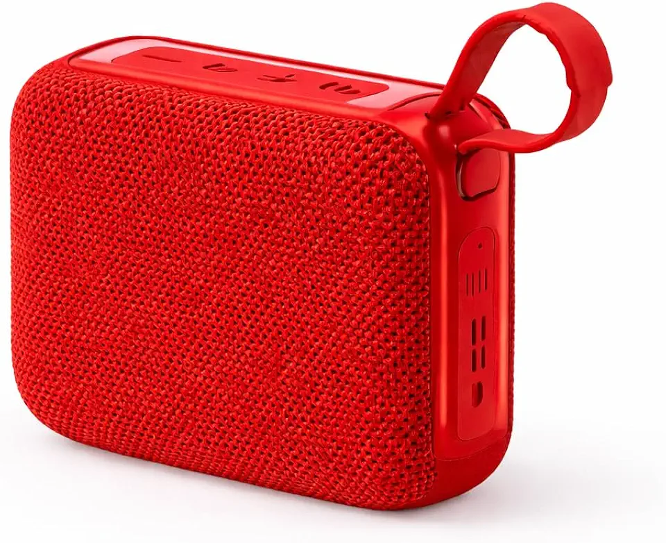 Caixa de Som Portátil- Bluetooth Mini Caixa de Som– Som Limpo e Potente, Conexão Sem Fio, Entrada USB,TWS Compacta e Ideal para Casa, Quarto e Viagens (vermelho)
