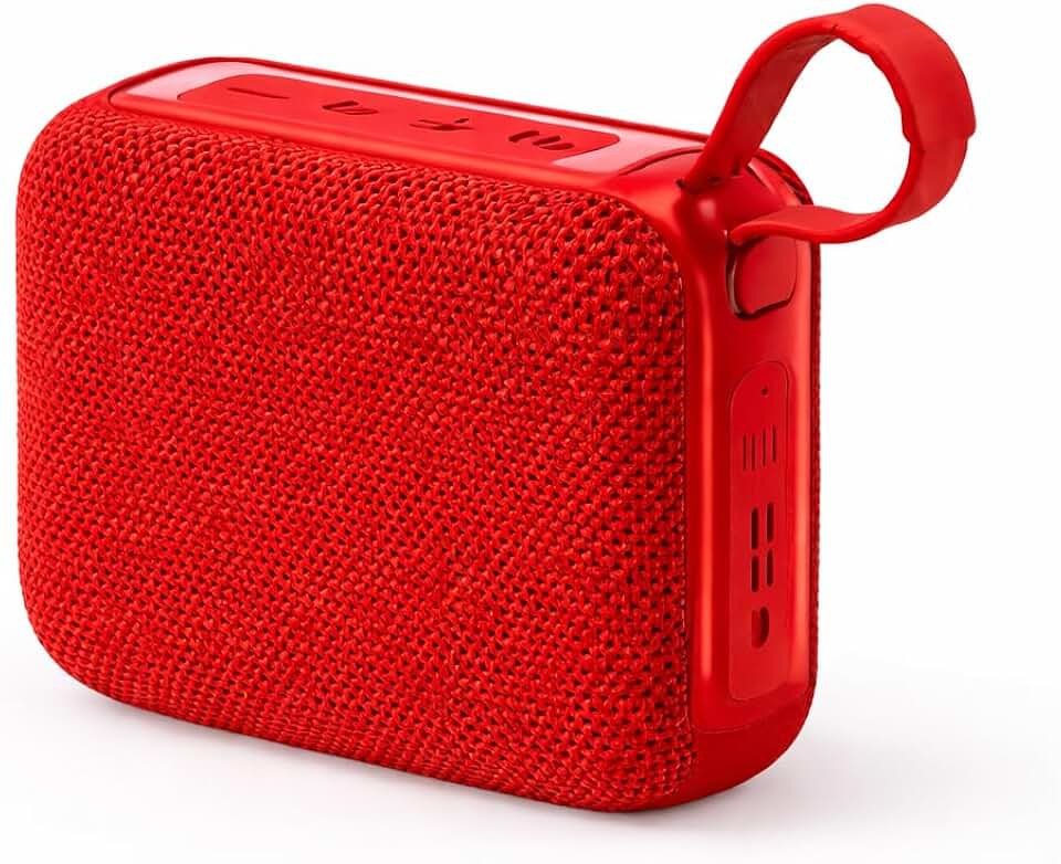 Caixa de Som Portátil- Bluetooth Mini Caixa de Som– Som Limpo e Potente, Conexão Sem Fio, Entrada USB,TWS Compacta e Ideal para Casa, Quarto e Viagens (vermelho)