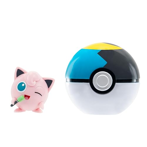 Pokémon PKW3627 Clip 'N' Go Jigglypuff Incluye Figura de Batalla de 5 cm y Accesorio de Bola de Luna