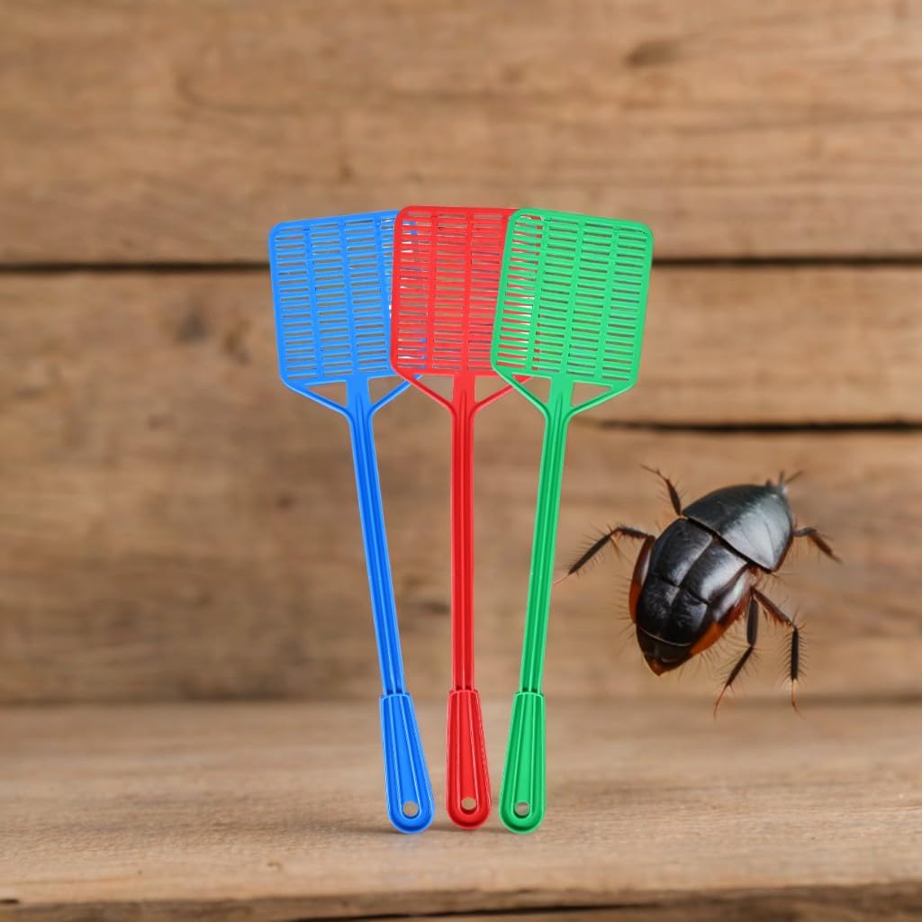 Turtuls Group Fly Swatter for Cockroach,Mosquito,Flies and Centipedes All Instant Killar (Many Colour) Pack of-3