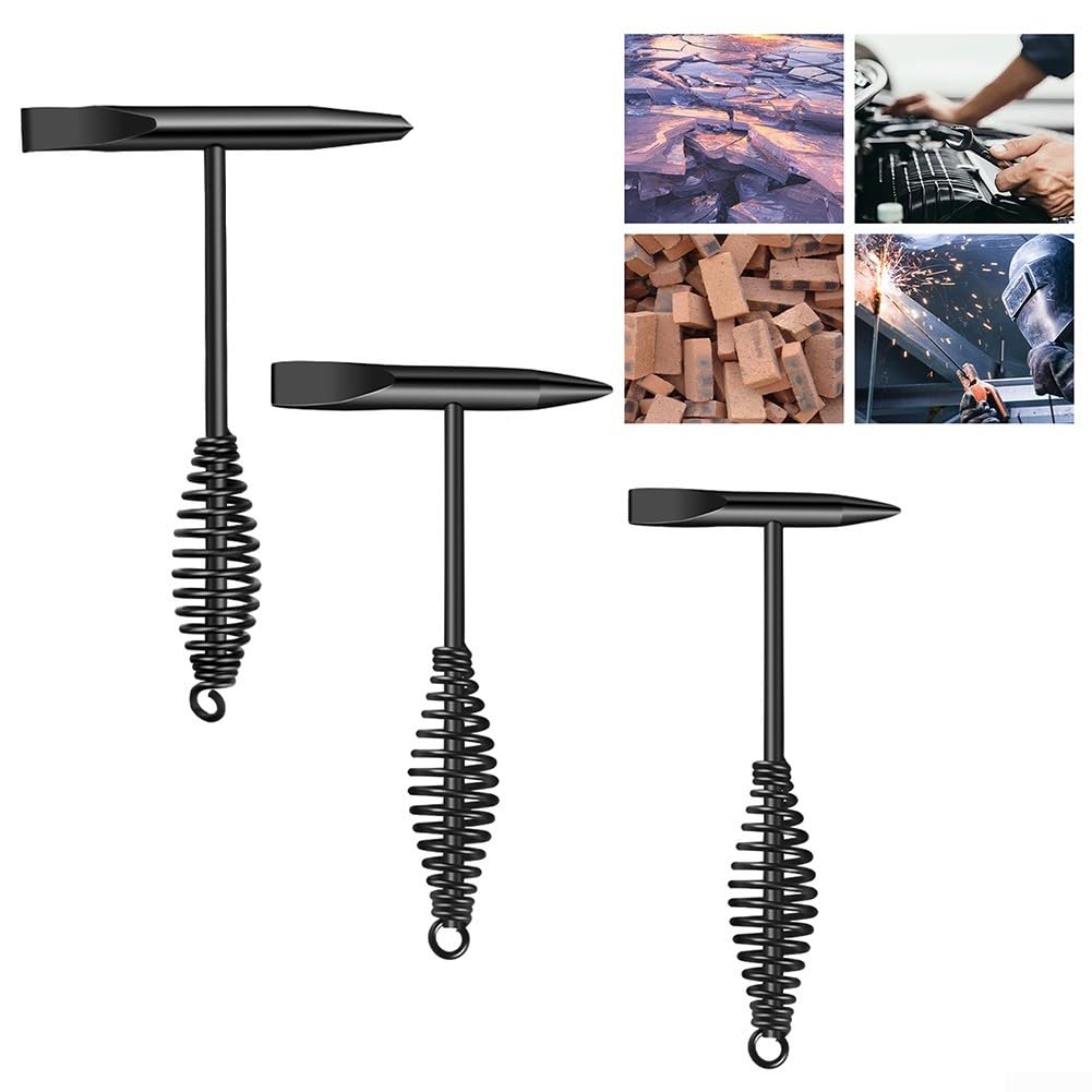 Efficiente martello per scorie di saldatura realizzato in acciaio ad alto tenore di carbonio per una maggiore durata (180 mm)