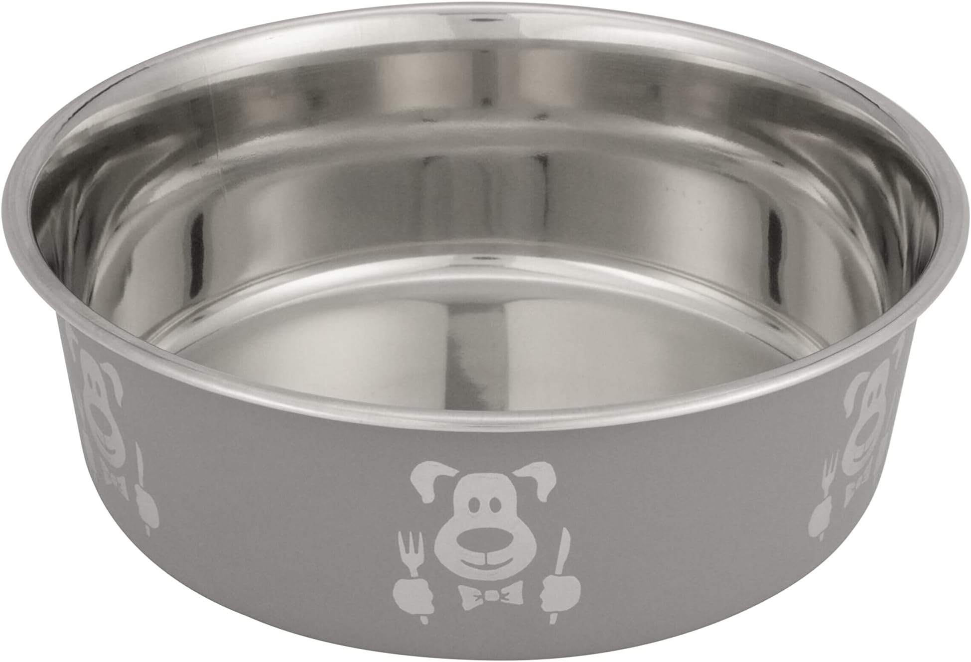 Neater Pets - Hungry Dog Stainless Steel Food or Water Bowl (Gray, 8 Cup)