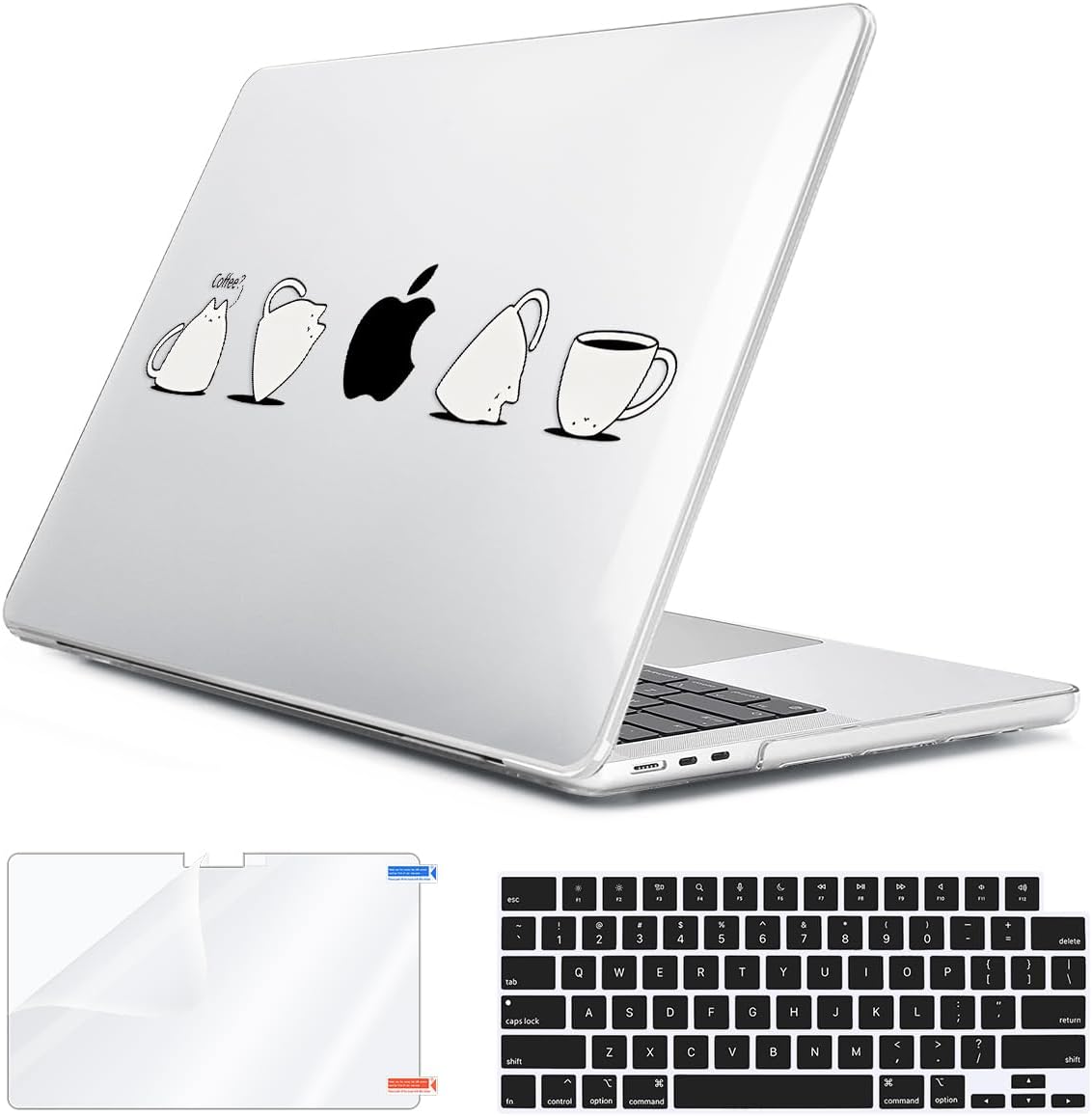 for 2026 2025 2024-2022 MacBook Air 13 inch Case M5 A3449 M4 A3240 M3 A3113 M2 A2681 with Touch ID& 13.6" Liquid Retina Display, Hard Shell&Keyboard Cover&Screen Protector&Webcam Cover, Cups