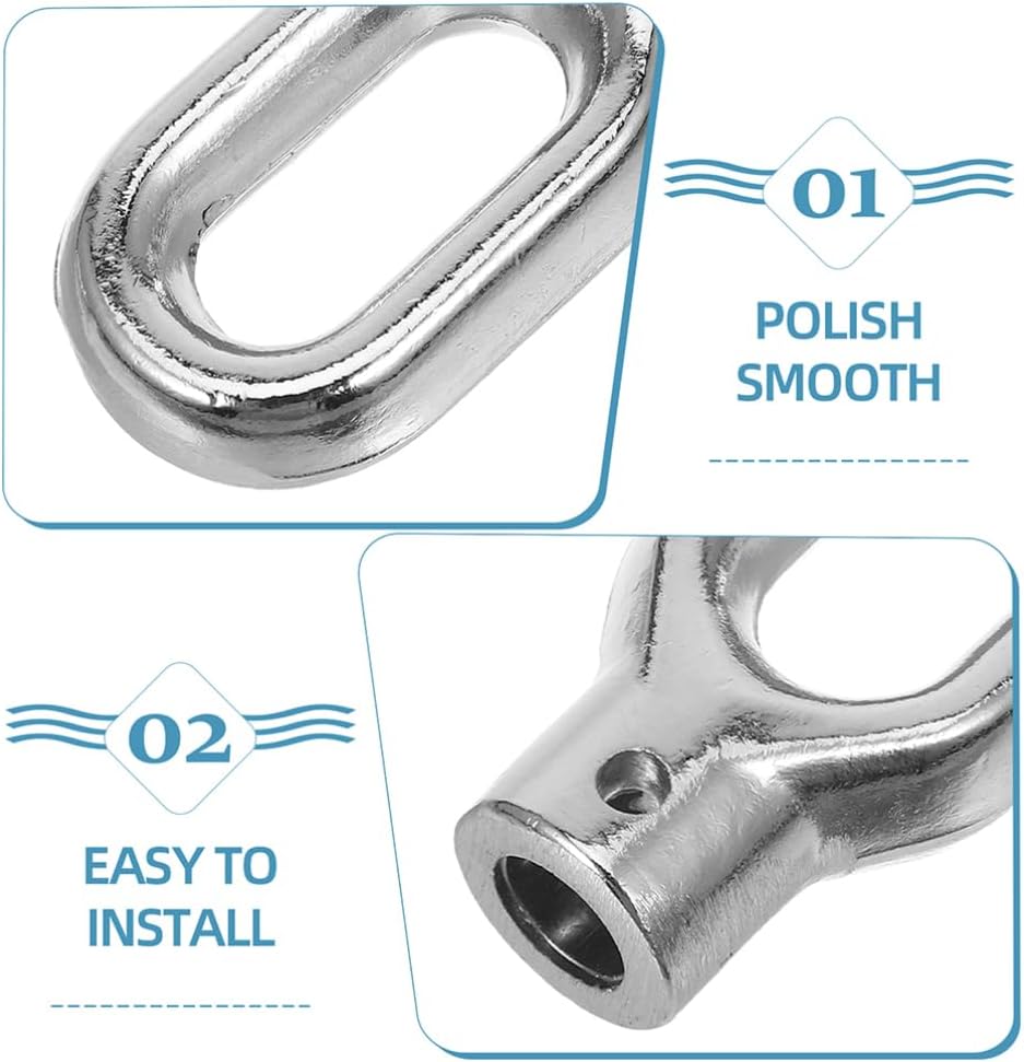 Balacoo Awning Ring Hook, Thread 0.39'' Retractable Crank Awning Parts | Aluminum Alloy Awning Hand Crank, Replacement Ring Hook for RV Side Sunshade, Awning Repair Replacement, 2.44×1.23×0.7''
