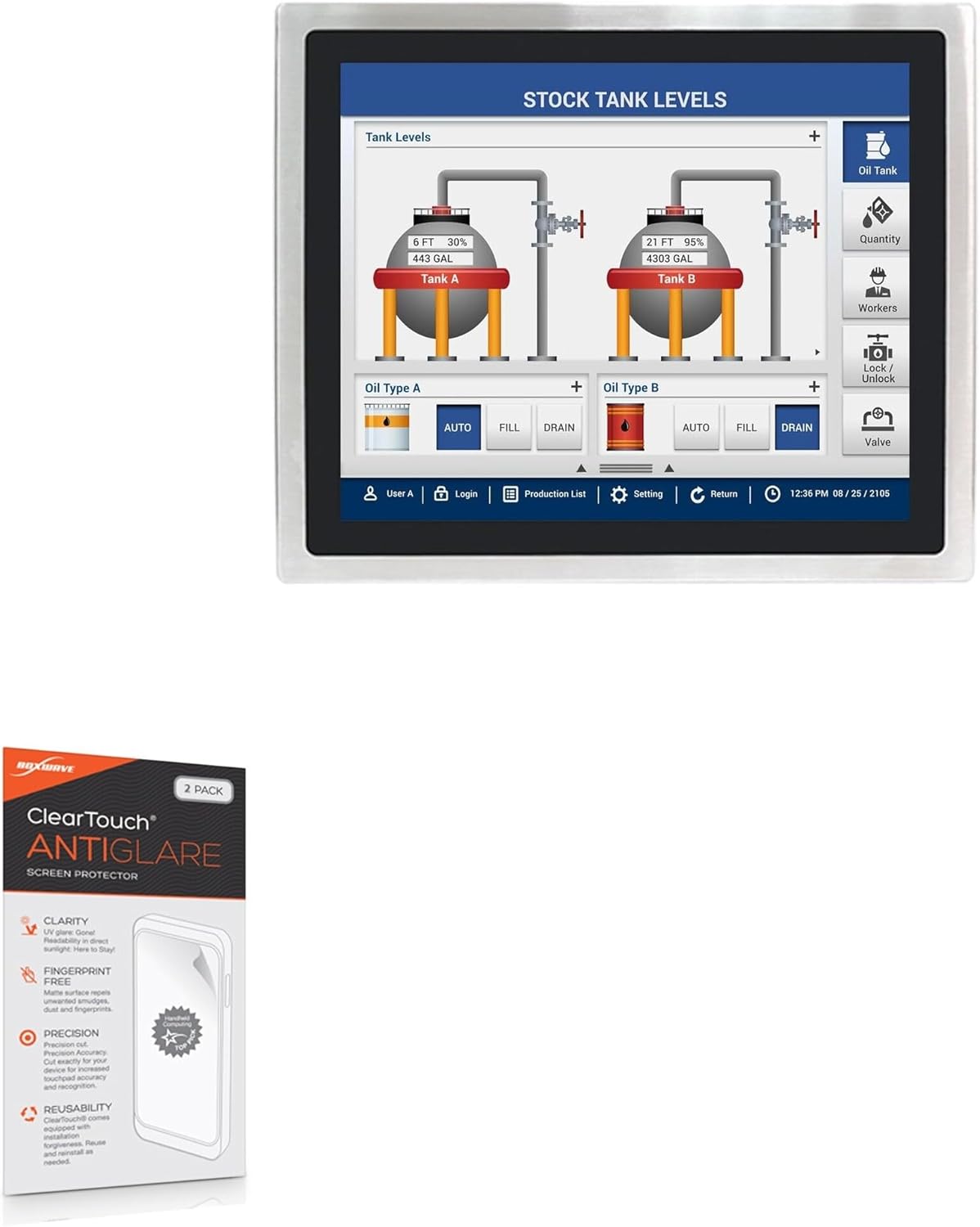 BoxWave Screen Protector Compatible with Maple Systems AEX-919APH - ClearTouch Anti-Glare (2-Pack), Anti-Fingerprint Matte Film Skin
