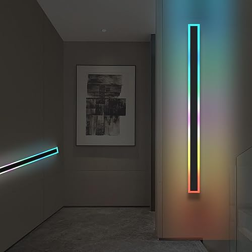 Miniatura 3 de QUEENNA Luces de pared para exteriores, moderno aplique de pared LED largo, impermeable, IP65, luces de garaje para exteriores, montaje en pared,