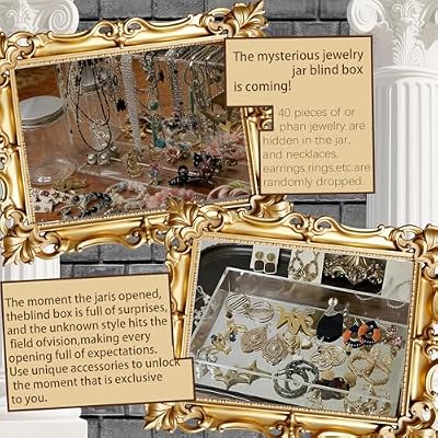 Mystery Jewelry Box - 40-Piece Surprise Gift Jar for Women, Assorted Necklaces, Earrings, Rings, Bracelets, Unique Birthday Present