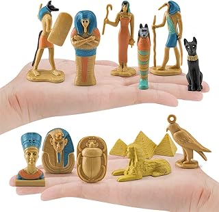 DUBENS Ancient Egypt Toys for Children, 12 Pieces, Egyptian Figures, Egyptian Party Decorations, Accessories, Pyramid Figures, Egyptian Toys for Projects