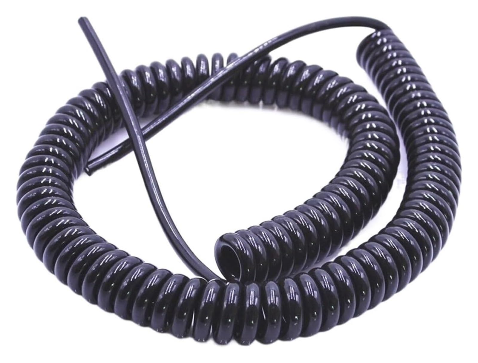 BDAYEK Spring Spiral Cable Trunking Solid Black Telescopic Power Cord, Stretch 3.75 meters Stretchable Wire, 2 Core 12 Spring Spiral Cable Connector(10core,15AWG 1.5mm)