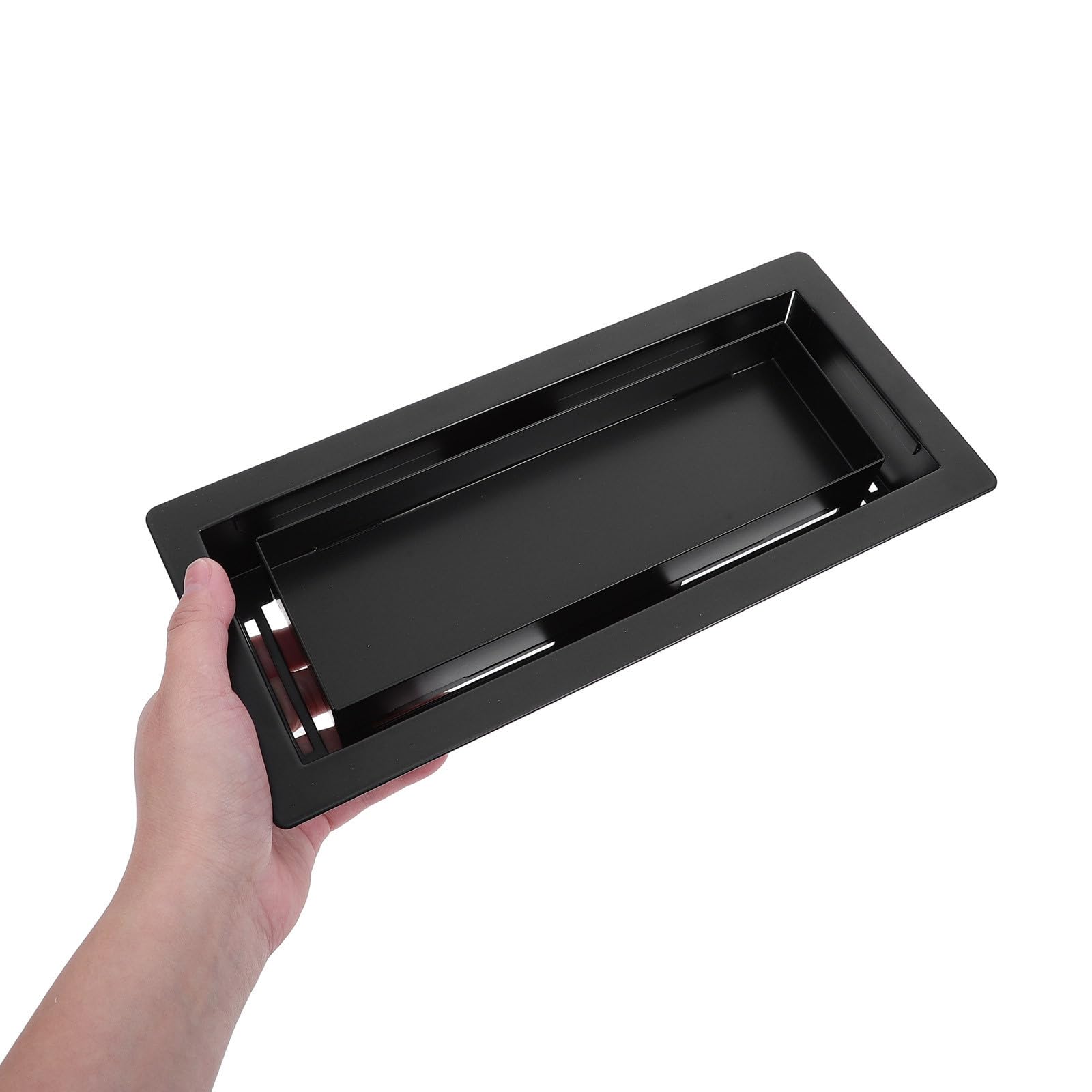 Registre Métallique 4x10 Noir Mat à Encastrer pour Sols
