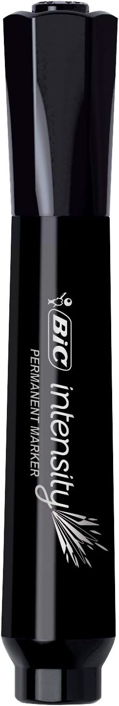 BIC Marking Permanent Marker, Chisel Tip, Black, 12-Count