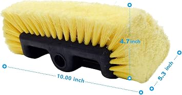 CARCAREZ 10 Car Wash Brush Head with Soft Bristle for Auto RV Truck Boat Camper Exterior Washing Cleaning, Yellow (1, 10 PRO MAX)