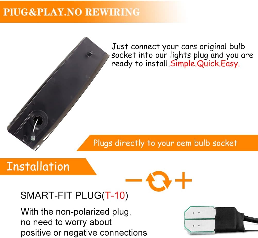 For 1988 1989 1990 1991 1992 1993 GMC Suburban Front Bumper side Marker Lights Amber Lens Amber Led Lamps OEM Part Number 5975200, 5975199, GM2551141, GM2550141