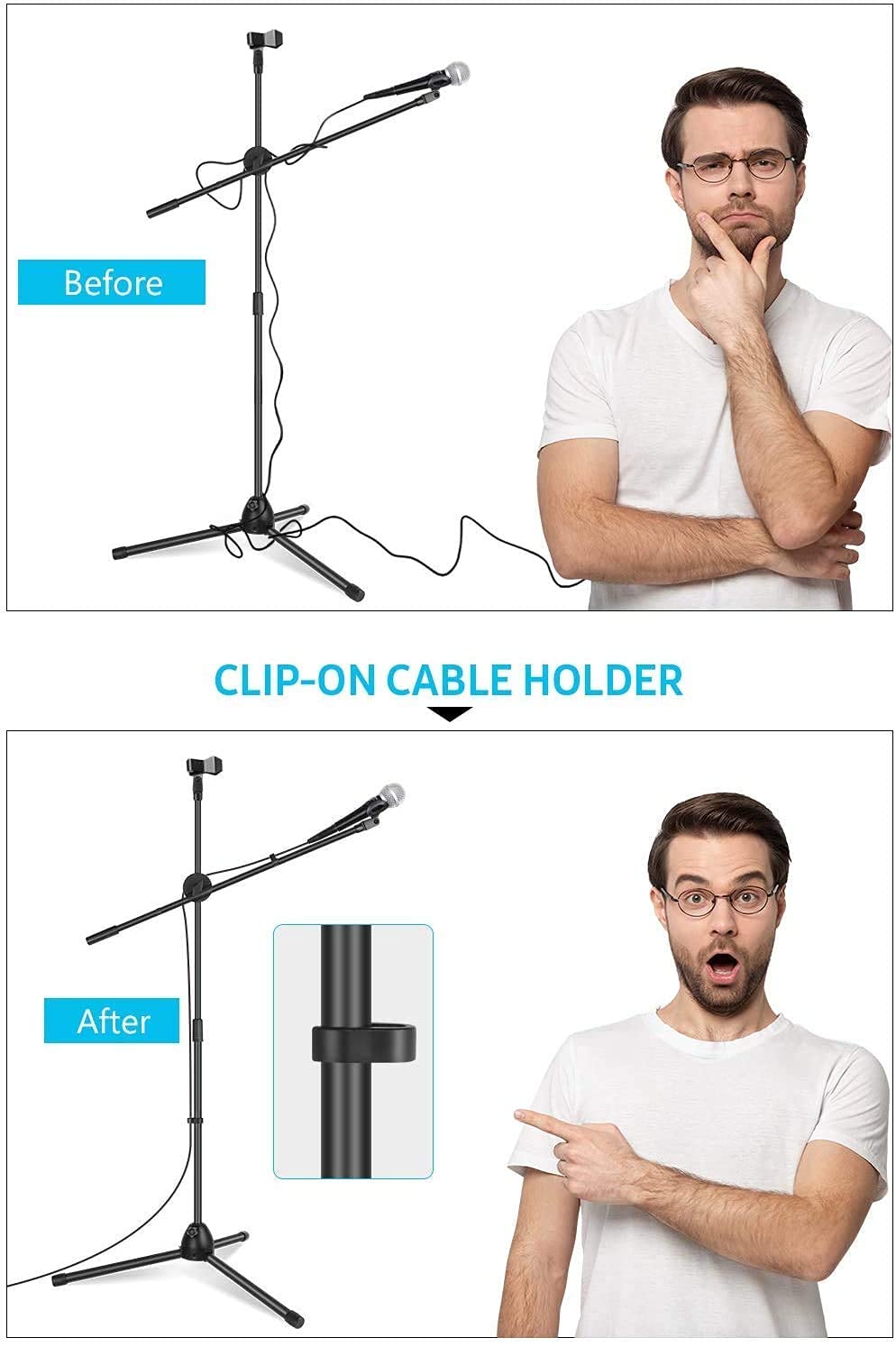 Corslet Mic Stand Heavy Duty Adjustable Dual Microphone Stand Singing Condenser Mic Stand for Recording Studio Microphone Stand Leg Boom Studio Mike Stan 1