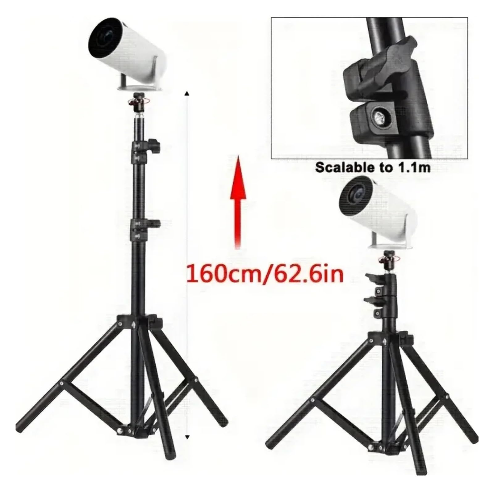Supporto for Treppiede Estensibile, Staffa Portatile for Telefono, Mini Proiettore | Supporto for treppiede da viaggio portatile estensibile con carico massimo di 1,5 kg