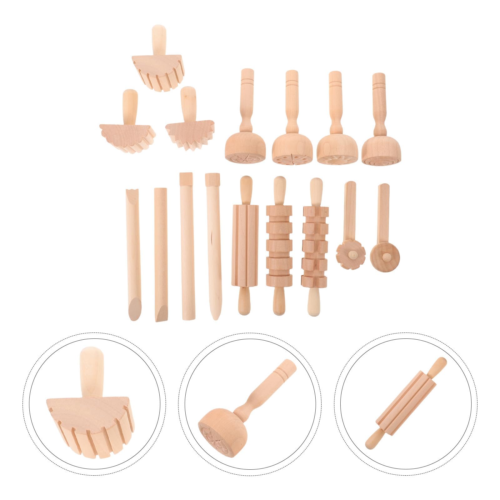 SHINEOFI Argilla Flessibile per Colori Vivaci e Strumenti in Legno Ergonomici a Forma di Mezza Curva per Sessioni di Artigianato Creativo e Modellazione