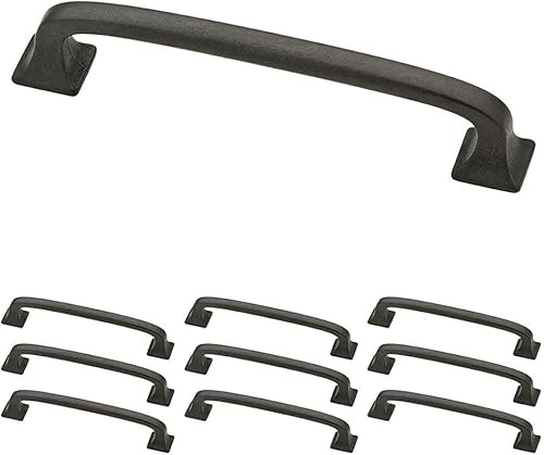 Miniatura 20 de Franklin Brass (Paquete de 1) – Manijas para gabinete plateadas estilo reliquia, centro de orificio de 4 pulgadas, tiradores para cajones, puerta