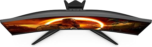 AOC Gaming C27G2ZE - Monitor curvo FHD da 27 pollici, 240 Hz, 0,5 ms, FreeSync Premium (1920 x 1080, HDMI, DisplayPort), nero/rosso - 6