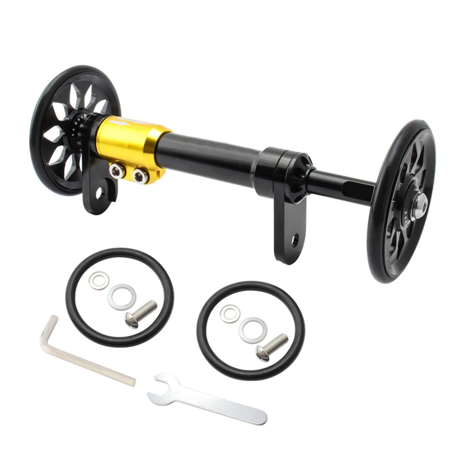 KOMBIUDA Barra Di Estensione Easy Wheel Robusto Portabici Pieghevole 13 Pezzi Parti in Alluminio Nero