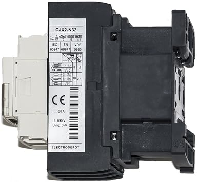 Contactor 30A Inductive, 50A Resistive 3 Pole 120VAC Coil, Lighting and Motor control DIN mount, Auxiliary contact NO/NC
