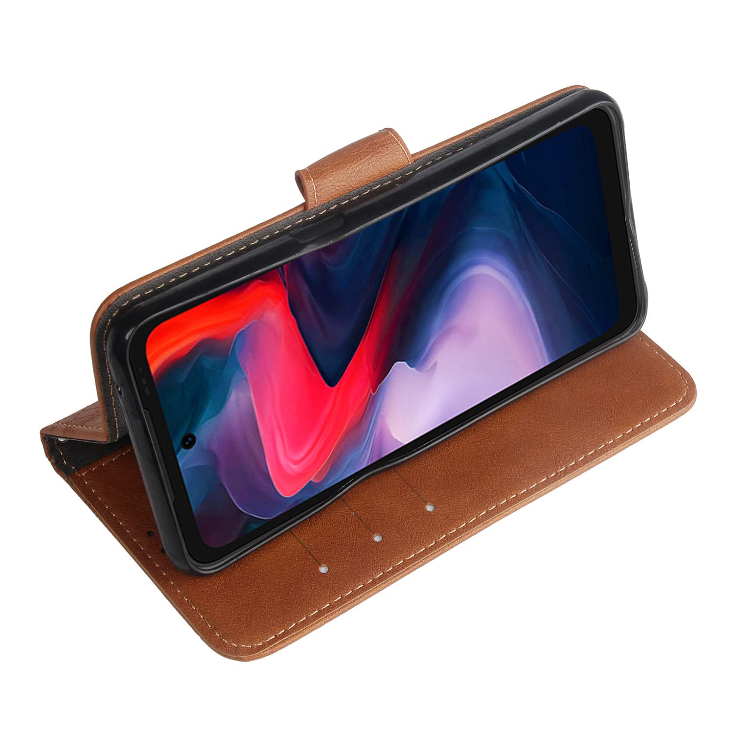Tnviud Stand TPU Silicone in Pelle Portafoglio Cover Caso per Doogee X97 / X97 PRO 6 Premium Case Copertina Custodia Guscio Protettiva Anti Urto e Graffi (Marrone