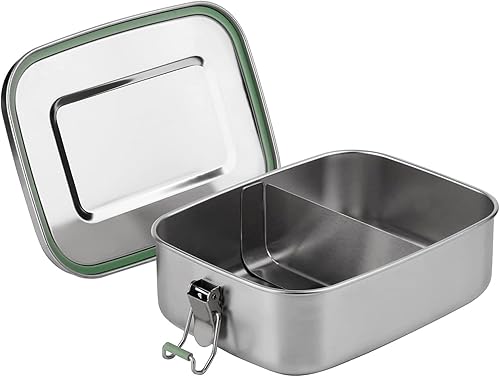 Miniatura 9 de Lonchera de acero inoxidable – Contenedor de alimentos ecológico y reciclable, a prueba de fugas y apto para lavavajillas, sin BPA, diseño de comida