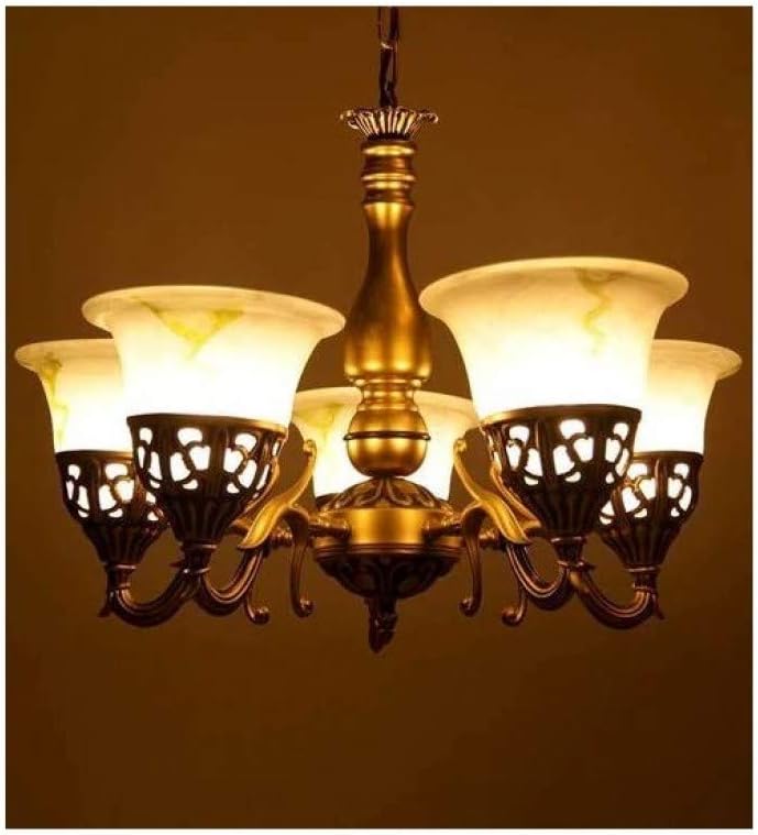 DarkVision Corded Electric, Metal 5 Light Chandelier Light, Golden Antique for Living Room/Bedroom/Cafe/Restaurant/Kitchen/Offices/Indoor/Outdoor and Home Decoration (1228 (5 Light), Without Bulb)