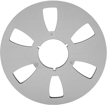1/4 10.5 Inch Empty Takeup Reel, 6 Hole Aluminum Alloy, Universal Opening for Sound Tape Machines Silver