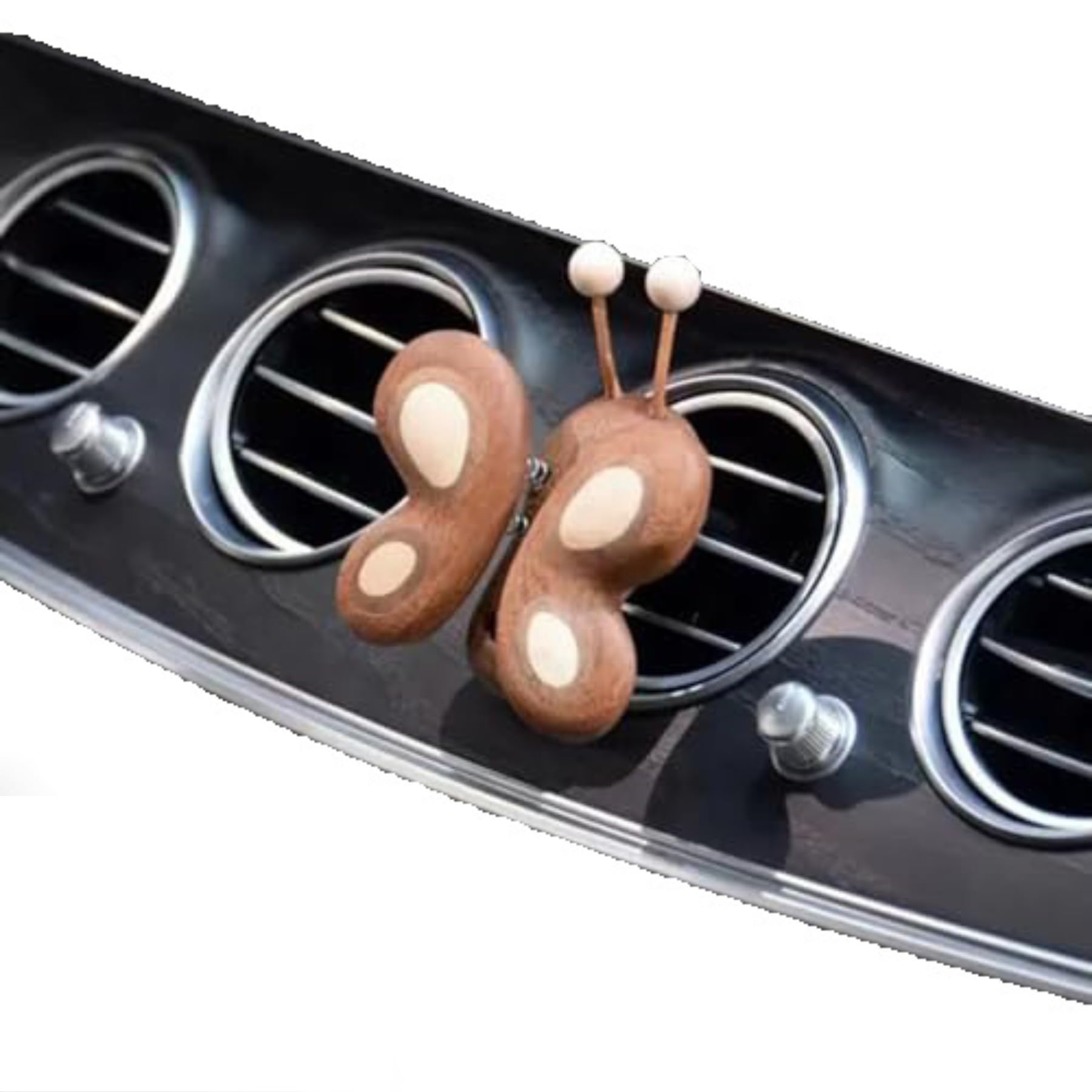Butterfly Wooden Car Aroma Diffuser - Magnetic Suction Design Aromatherapy Car, Solid Wood Butterfly Sculpture, Wood Freshener Car, Wooden Essential Oil Diffuser, Car Decor (Oil Not Included)