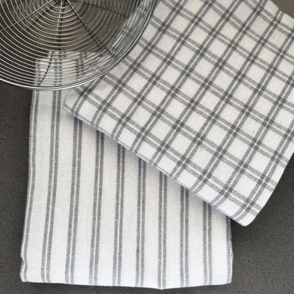 10XDIEZ Paño de Cocina Cotton 5049 Pack 2 Unidades (Blanco Square - 42cm x 62cm)