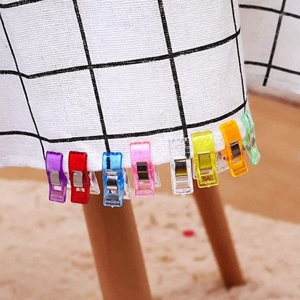 100 Pcs Multipurpose Plastic Sewing Clips,Perfect for Quilting and Crafts,Paper Work and Hanging Little Things,Assorted Color