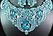 Janefashions Breathtaking Austrian Rhinestone Bib Necklace Earrings Set Bridal N1623t Teal