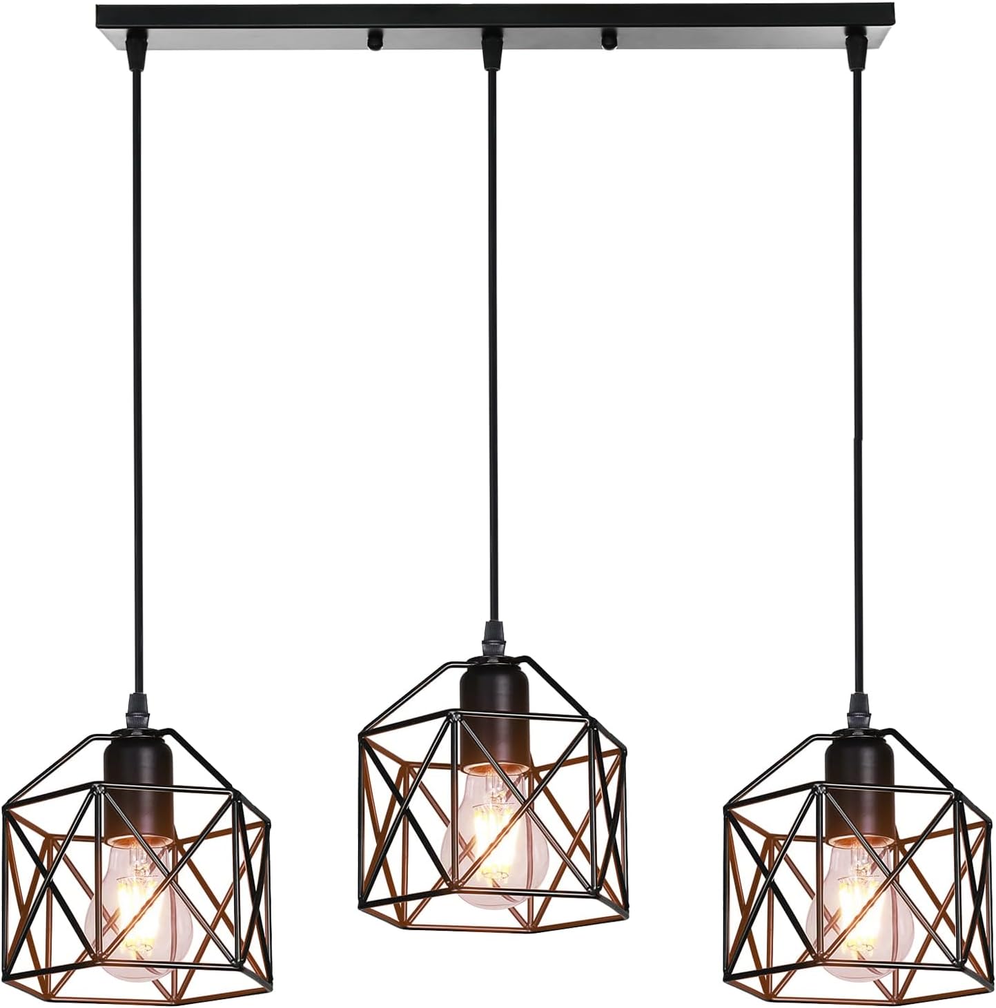 DRIWEI Lampadario Vintage 12 Pendenti Lampada A Sospensione Ragno Nero - Foto 6