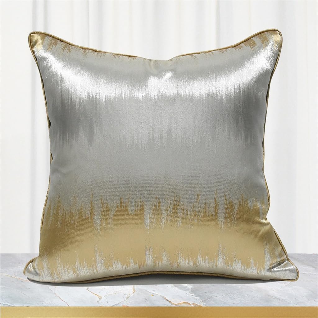 HBJWOV Model Room Soft Gold Silver Pillow Cushion Hotel Villa Abstract Sofa Bed Cover