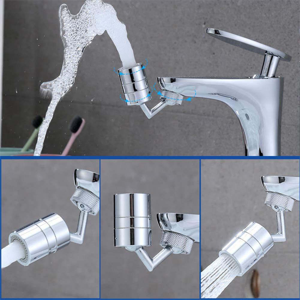 Rubinetto A Prova Di Schizzi, Aeratore Per Rubinetto Rotante A 720 Gradi, Rubinetto Anti-schizzi Con Filtro Rotante Per Rubinetti Da Bagno E Cucina. (3 pezzi,Argento)