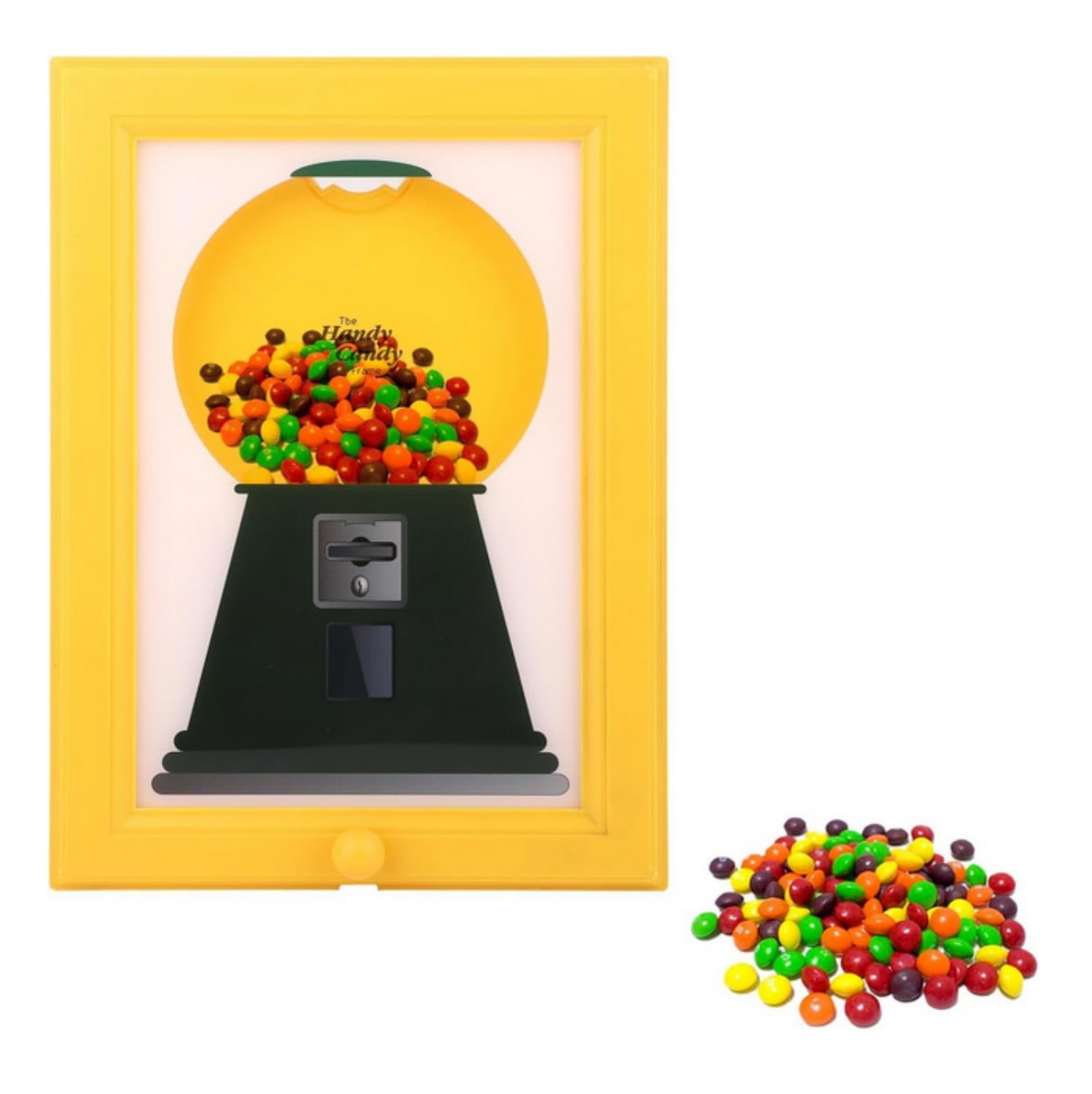 SKEIDO Handy Candy Frame Dispenser Creative Innovative Gumball Machine for Desk Countertop Wall Mount Sweet Display Birthday Holiday Gift for Kids Adults Office Room Fast Distribution