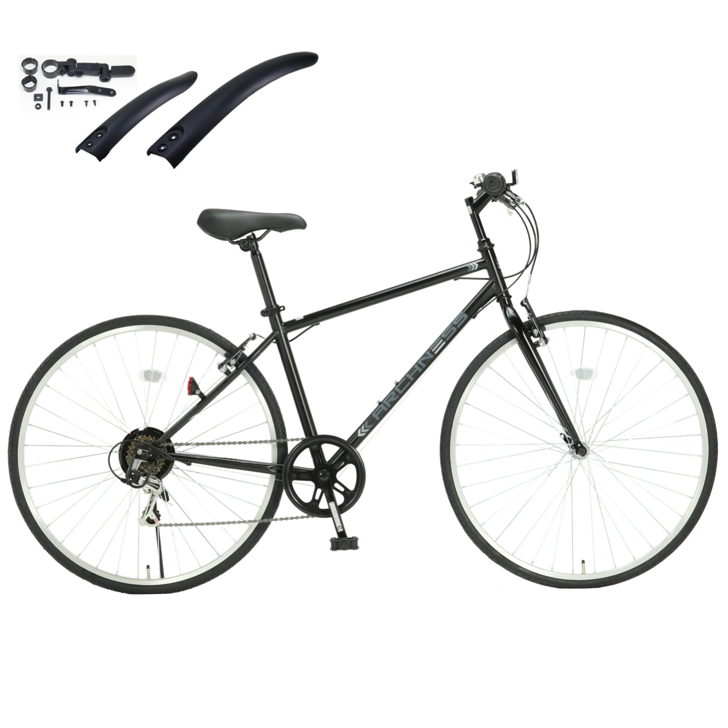 ARCHNESS クロスバイク 27インチ 自転車 黒 ブラック 本体 Amazon | ARCHNESS クロスバイク27インチ 700c 自転車 シマノ6段変速
