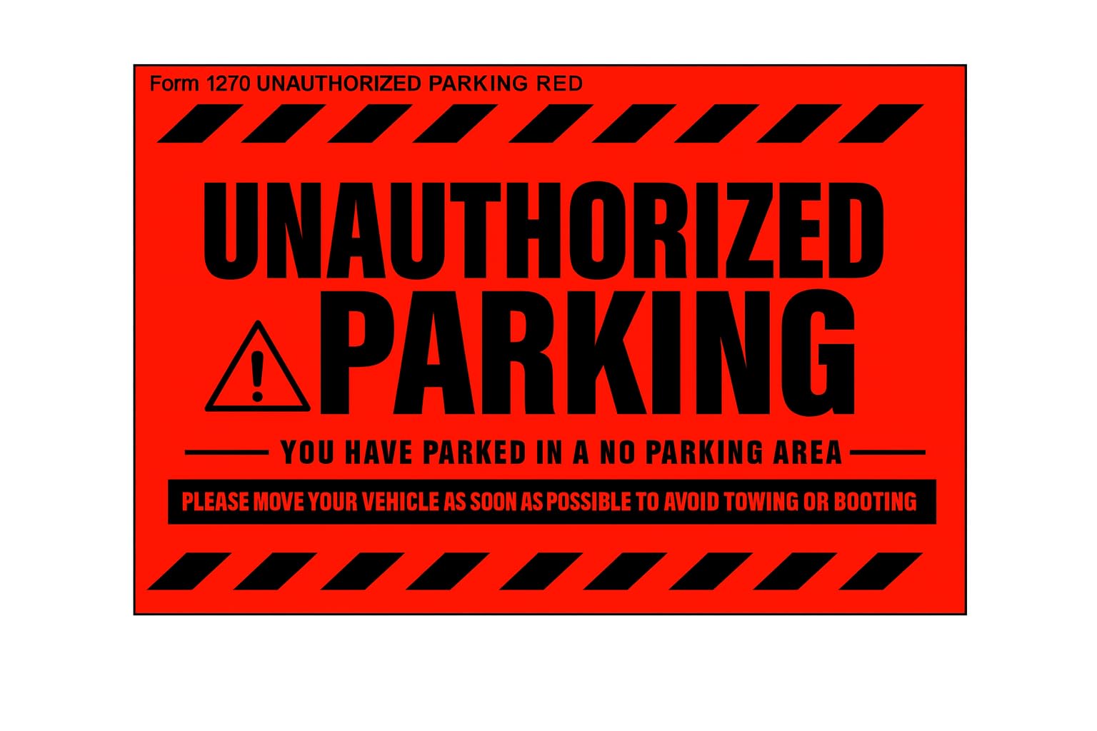MESS 100 Parking Violation Stickers Hard to Remove - No Parking Stickers - Bad Parking Stickers - Super Sticky Warning Stickers for Towing Parked Cars 8x5 in (Red Unauthorized, 100)