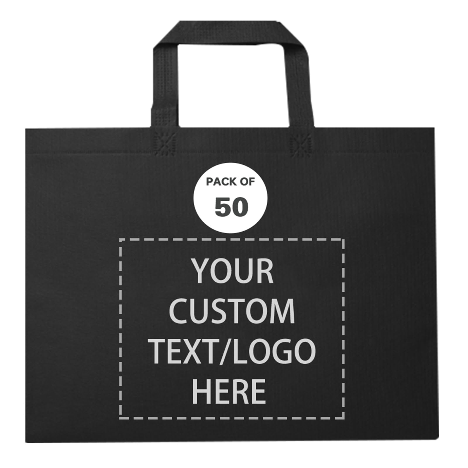 JEOHLORY Custom Tote Bags Set of 50, Bulk Pack Grocery Shopping Travel Business Activities advertisement Reusable Bag
