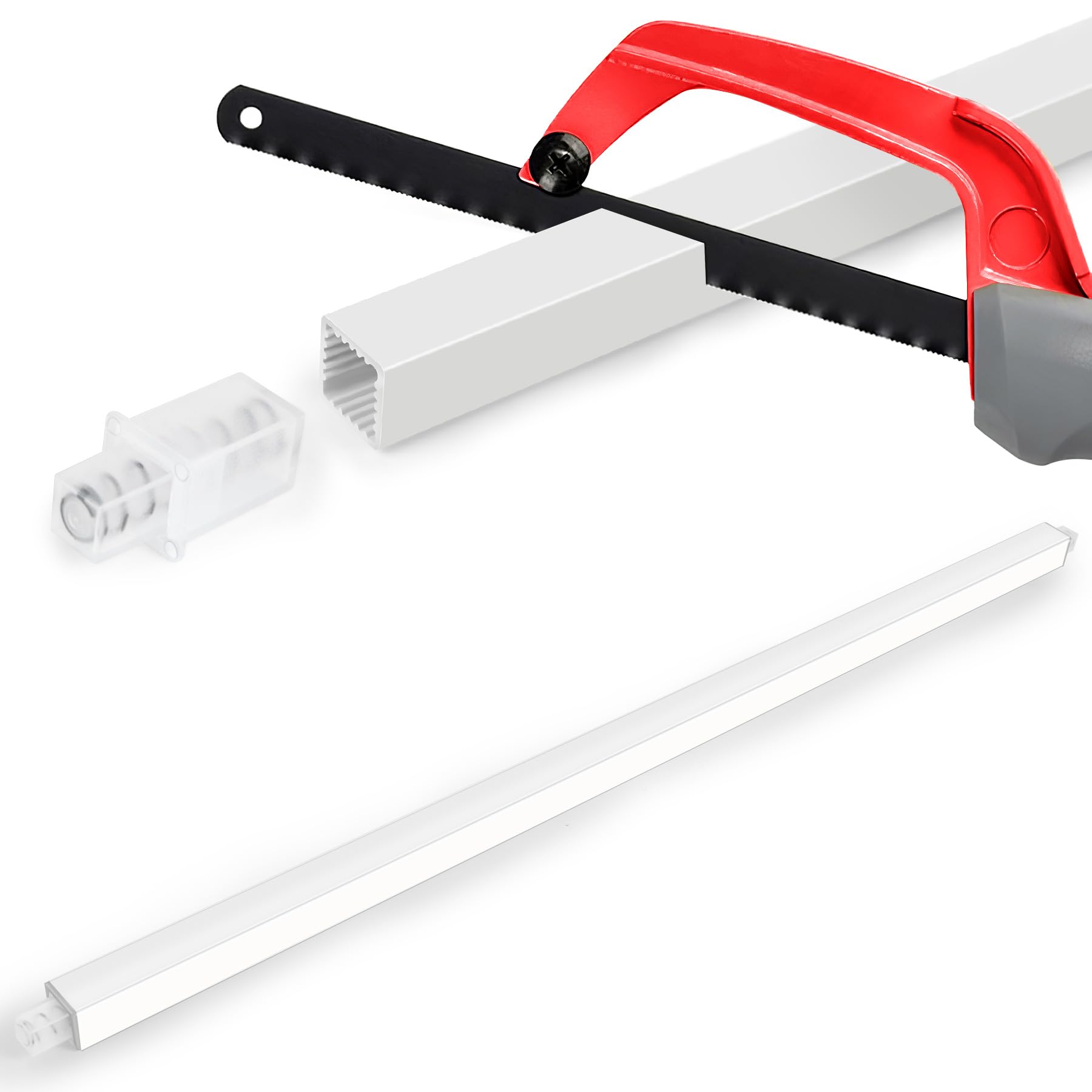 Photo 1 of 24-Inch Spring End Wall-Mounted Towel Bar, Adjustable Sturdy Plastic Towel Holder for Bathroom Kitchen Towel Storage White